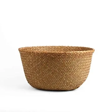 BlueMake Woven Seagrass Basket for Storage and Decor