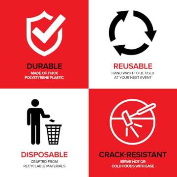 Durable 18 Count Disposable Serving Utensils Set