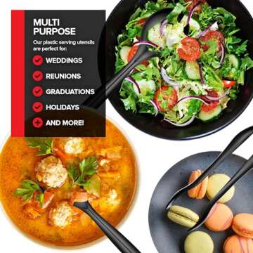 Durable 18 Count Disposable Serving Utensils Set