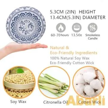 Citronella Candle 3 Wick 13.5oz Natural Soy Wax