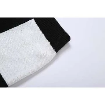 SHIPPOOOU Women High Waist Plaid Elastic Long Skirts Side Split Knit Bodycon Midi Skirt