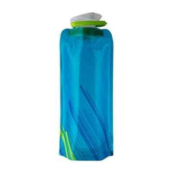 Vapur Flexible Collapsible Wide Mouth Anti-Bottle with Detachable Carabiner, 23 Ounce, Water Blue, Pack of 1