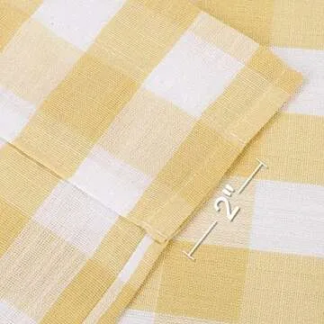 Yellow Buffalo Plaid Cafe Curtains for Kitchen 24 Inches Long