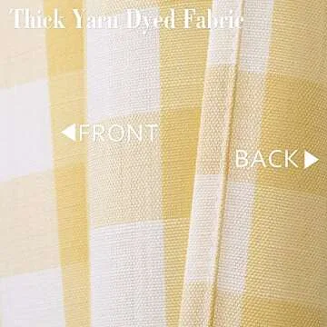 Yellow Buffalo Plaid Cafe Curtains for Kitchen 24 Inches Long