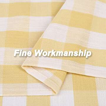 Yellow Buffalo Plaid Cafe Curtains for Kitchen 24 Inches Long