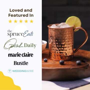 Advanced Mixology Copper Moscow Mule Mugs Set for Cocktails