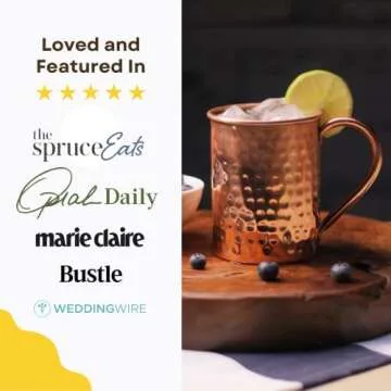 Advanced Mixology Copper Moscow Mule Mugs Set for Cocktails