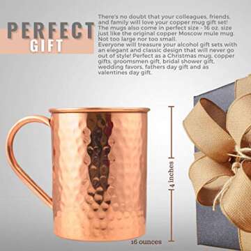 Advanced Mixology Copper Moscow Mule Mugs Set for Cocktails