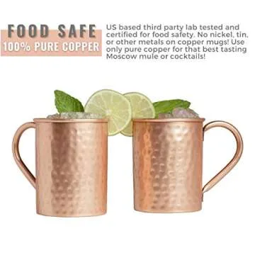 Advanced Mixology Copper Moscow Mule Mugs Set for Cocktails