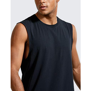 CRZ YOGA Men's Pima Cotton Tank Tops for Comfort