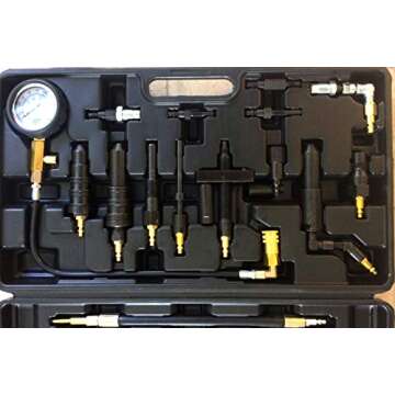 PMD Products Diesel Engine Compression Pressure Tester is Compatible with Repair and Replace on GM Duramax Ford Powerstroke Cummins International NAVISTAR Detroit CAT Perkins Engines 1000PSI