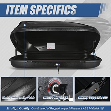 Heavy Duty Rooftop Cargo Carrier with Security Lock 53 x 34 x 15