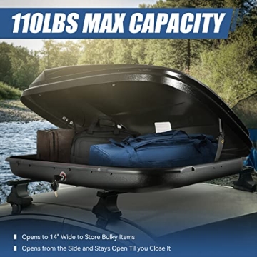 Heavy Duty Rooftop Cargo Carrier with Security Lock 53 x 34 x 15