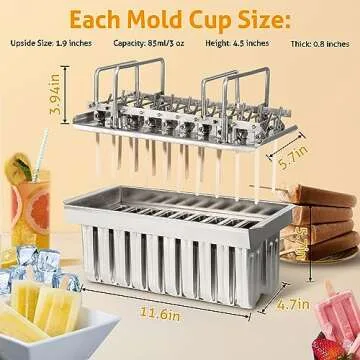 WICHEMI Stainless Steel Popsicle Molds for Delicious Treats
