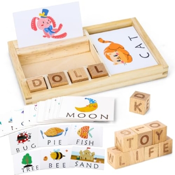 TOY Life Montessori Toys for 3-5 Year Old, Baby Alphabet Sight Words Flash Cards for Toddler, Readin...