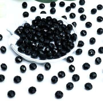 Dowarm 300 Pcs 6MM Multi-Faceted Crystal Glass Briolette Beads for Crafts