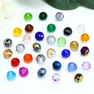Dowarm 300 Pcs 6MM Crystal Glass Briolette Beads