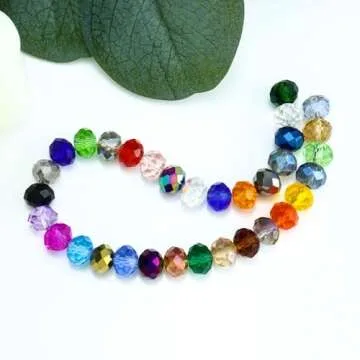 Dowarm 300 Pcs 6MM Crystal Glass Briolette Beads