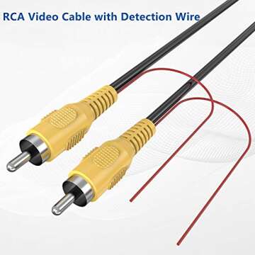 RFAdapter Backup Camera Cable, RCA Car Reversing Video Cable with Female Coupler, 20ft RCA Male to M...