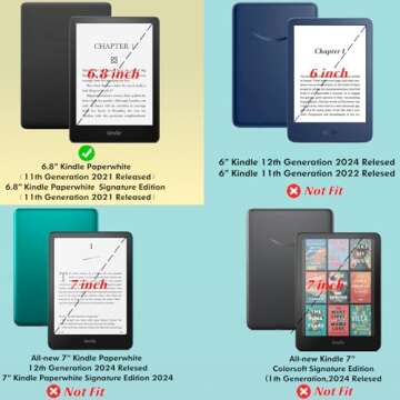 BOZHUORUI Slim Case for Kindle Paperwhite 11th Generation and Kindle Paperwhite Signature Edition eR...