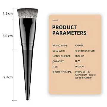 Anmor Flat Contour Brush, Professional Flat Top Detailed Contour Nose Contour Makeup Brush, Perfect for Sharp Lines Contouring Liquid Cream Blender Even Application, Luxurious Cruelty Free Nano-fiber