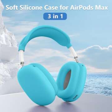 Silicone Case Cover for AirPods Max - 3 in 1 Silicone Protection Set - Ocean Blue