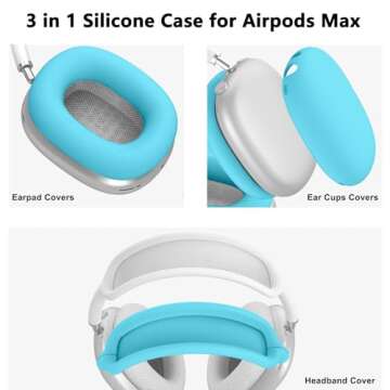 Silicone Case Cover Set for AirPods Max - Ocean Blue
