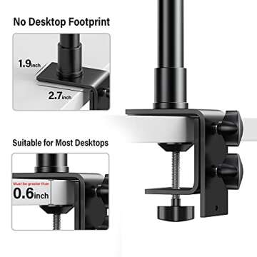 Dazzne 2-Pack Camera Desk Mount Stand with 1/4" Ball Head and Cold Shoe Mount Adapter,12.9-22" Tabletop Mounts Stand, Adjustable Aluminum Desktop Light Stand, for DSLR Camera, Ring Light, Video Light