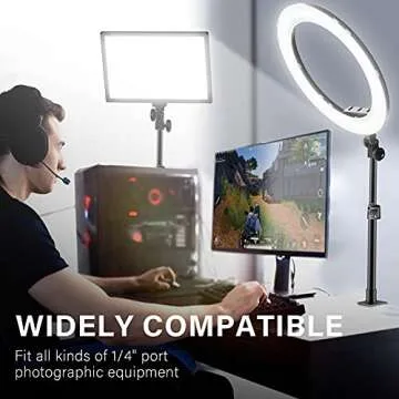 Dazzne Adjustable Camera Desk Mount Stand, 2-Pack