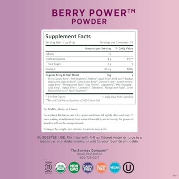 PURE SYNERGY Berry Power Organic Berry and Fruit Powder