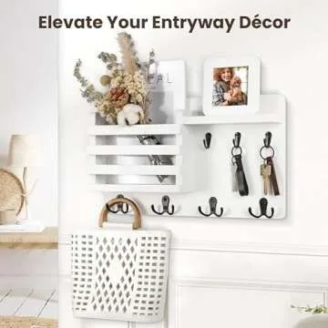 Stylish Nekon Wall Mail Organizer with Key Hooks