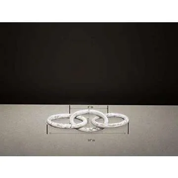 White Marble Links Decor for Home Room and Office Use, 10'' Wide x 4 " Deep x 4 " High
