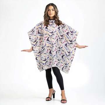 Plum Hill Hair Salon Cape for Stylists - Waterproof Hair Cutting Cape with Snaps
