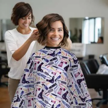 Plum Hill Hair Salon Cape for Stylists - Waterproof Hair Cutting Cape with Snaps