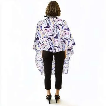 Plum Hill Hair Salon Cape for Stylists - Waterproof Hair Cutting Cape with Snaps
