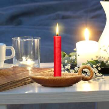 FOMIYES Elegant Ceramic Candle Plate Holder for Table Decor