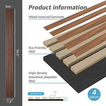 Art3d Wood Slat Acoustic Panels Noise Reduction Decor