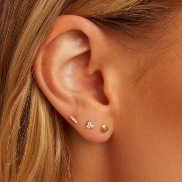 82 Pairs Gold Earrings for Women Trendy, Pearl Bow Small Hoop Stud Earrings Pack, Earring Set Multiple Piercing for Birthday Party Gift