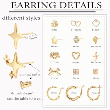 82 Pairs Gold Earrings for Women Trendy, Pearl Bow Small Hoop Stud Earrings Pack, Earring Set Multiple Piercing for Birthday Party Gift
