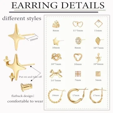 82 Pairs Gold Earrings for Women Trendy, Pearl Bow Small Hoop Stud Earrings Pack, Earring Set Multiple Piercing for Birthday Party Gift