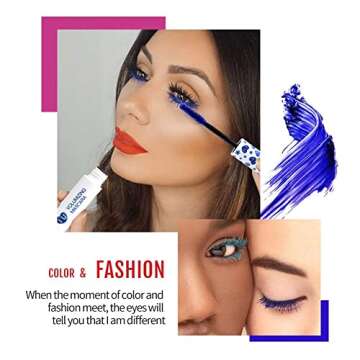 MAEPEOR Colored Mascara Set 7 Pack Longlasting Waterproof and Smudgeproof Mascara Kit Cruelty Free & Vegan Volume Mascara (7 Colors Set 1)