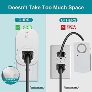 Briidea Power Failure Alarm with LED Indicator & 120dB Siren, Powered by Rechargeable Battery (included), Perfect for Monitoring Refrigerators, Freezers, Sump Pumps, Aquariums