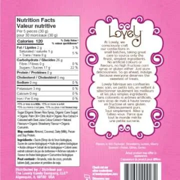 Lovely Candy Co. Organic Chewy Candies 5oz Bag (3-pack) | Natural Strawberry, Lemon & Cherry Flavors...