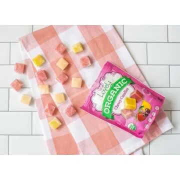 Lovely Candy Co. Organic Chewy Candies 5oz Bag (3-pack) | Natural Strawberry, Lemon & Cherry Flavors | Vegan, Gluten Free, Non-GMO, No Artificial Ingredients, Individually Wrapped