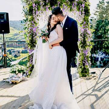 Wisteria Garland Artificial Flowers Wisteria Vine - 5Pcs Total 33ft Purple Fake Hanging Flower