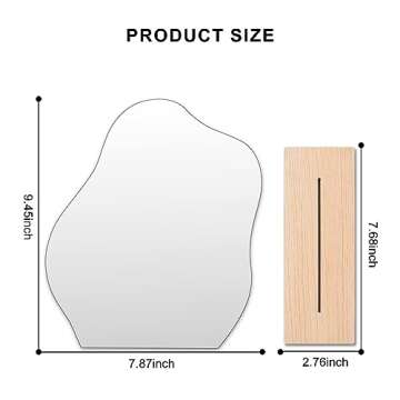 Mokoze Stand Up Irregular Mirror, Cloud Wavy Mirror for Desk, Not Fragile Acrylic Makeup Mirror, Fun...