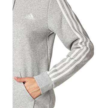 adidas Women's Essentials Fleece 3-Stripes Full-Zip Hoodie