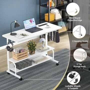 Height Adjustable Standing Desk with Power Outlets