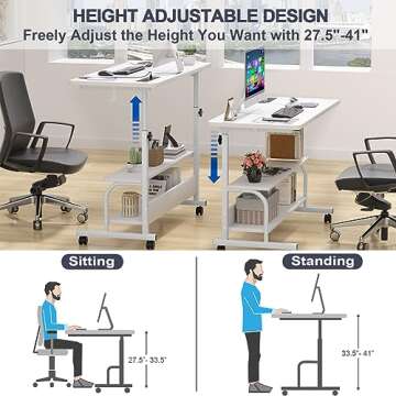 Height Adjustable Standing Desk with Power Outlets