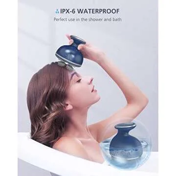 COMFIER Head Massager, Cordless Scalp Massager with 4 Kneading Massage Heads & 68 Nodes, Portable Handheld Hair Massager for Hair Growth,Stress Relax,Ideal Gifts for Women,Men